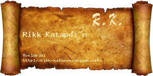 Rikk Katapán névjegykártya